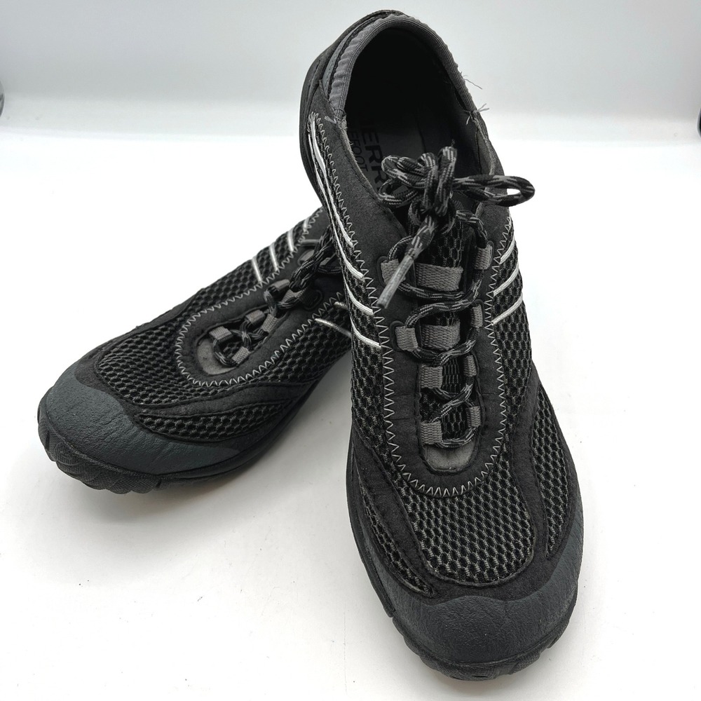 Merrell Pace Glove Black Barefoot Running Shoes Women's 9.5 Trail Vibram Sole